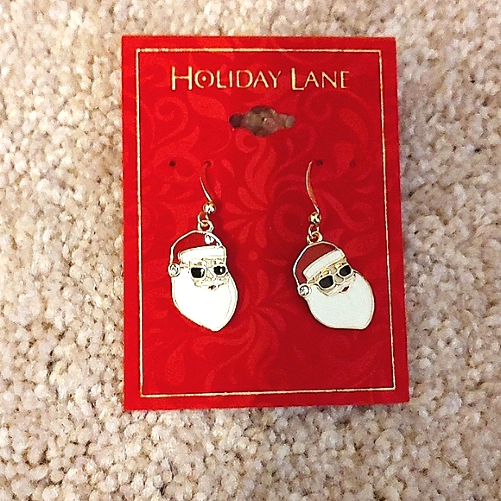 Santa Christmas earrings, NEW